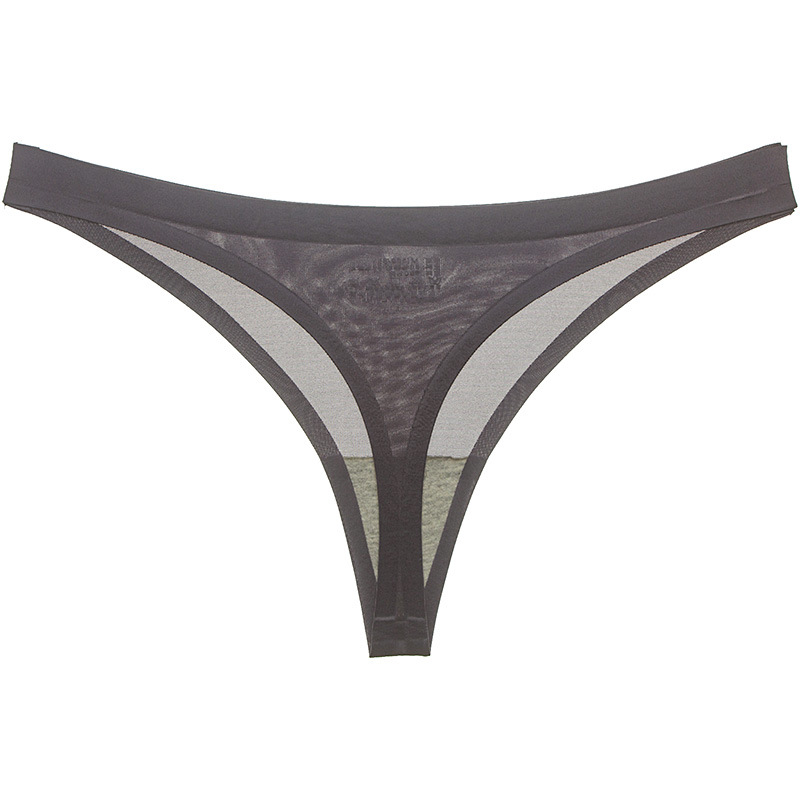 Dark Greyforeign trade Women underpants sexy taste transparent Ice silk low-waisted One piece No trace ma'am Briefs T-back