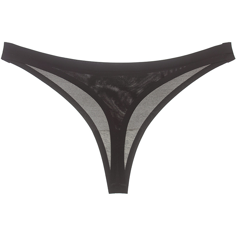 Blackforeign trade Women underpants sexy taste transparent Ice silk low-waisted One piece No trace ma'am Briefs T-back