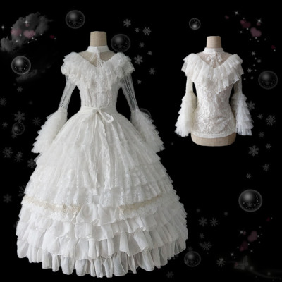 taobao agent Genuine summer lace long-sleeve for princess, Lolita style, with short sleeve, plus size