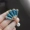Ba mảnh của tai bạc 925 kim kẹp tai clip trâm phức tạp cổ Vintage xanh quạt quạt 8 - Trâm cài huy hiệu kute