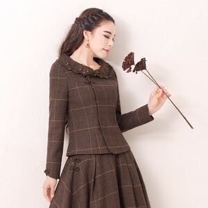 2018 mùa xuân mới của phụ nữ tính khí retro eo mỏng linh hoạt áo len cười