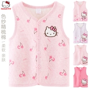 Bé gái 3 bông 4 vest 5 vest 6 bé gái 7 bông cotton 8 áo len cardigan 9-10 tuổi trẻ xuân hè