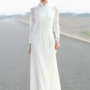 Trang trí nữ gốc Trung Quốc phong cách cổ tích trắng gió lạnh Việt Nam cải tiến áo dài váy - Váy dài đầm body tay dài