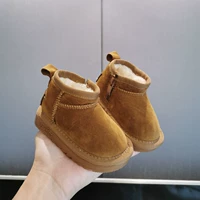 Зимняя детская утепленная обувь для раннего возраста, короткие сапоги подходит для мужчин и женщин, 0-1-2 лет, мягкая подошва