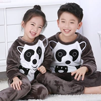 Mùa thu và mùa đông dày trẻ em san hô lông cừu đồ ngủ cô gái cộng với flannel cô gái công chúa cậu bé dễ thương dịch vụ nhà đồ mặc nhà