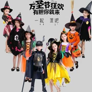 Halloween Trẻ em Quần áo Cô gái Phù thủy Áo choàng Áo choàng Bí ngô Biểu diễn Trang phục Cô gái Mẫu giáo Khiêu vũ