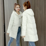 Chống mùa giải phóng mặt bằng bông áo khoác nữ phần dài mới Hàn Quốc phiên bản của mùa đông xuống áo khoác bông đội mũ trùm đầu dày áo khoác sinh viên