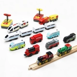 Электрический поезд, деревянное метро, конструктор для мальчиков, интеллектуальная игрушка