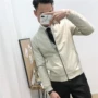 Mùa xuân phần mỏng của nam giới Hàn Quốc phiên bản của mỏng ngắn áo khoác da 2018 nhà tạo mẫu tóc đen thêu nam áo khoác áo khoác nam