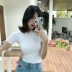 Mùa hè mới của Hàn Quốc thời trang Joker ngắn đáy áo sexy rốn slim slimming chic gió ngắn T-Shirt áo phông nữ cao cấp Áo phông