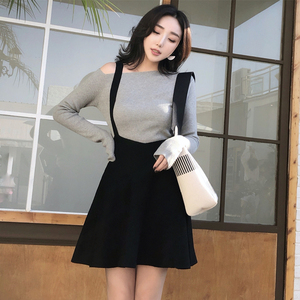 MMCO2018 mùa thu mới slim slimming strapless áo len dài tay màu rắn áo len mỏng áo sơ mi nữ Hàn Quốc phiên bản áo cardigan nữ