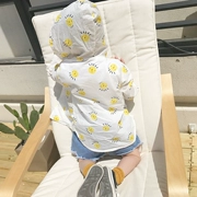 Hàn quốc phiên bản của các chàng trai và cô gái với mũ trong phần dài của bông kem chống nắng quần áo trẻ em bé chống uv quần áo da quần áo ngoài trời