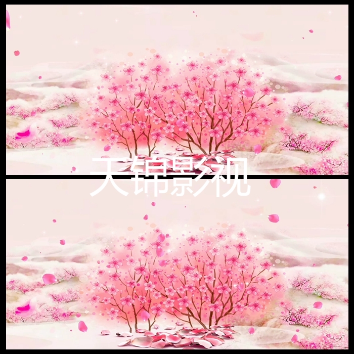 JN05唯美粉色桃花林三生三世十里桃花中国风花瓣视频素材
