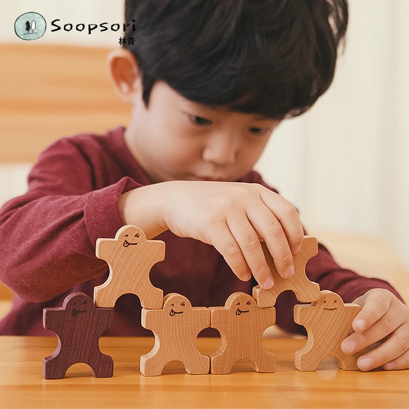 Soopsori domino trẻ em xây dựng khối 30 miếng dành cho người lớn giáo dục đồ chơi nội tạng bằng gỗ quà tặng thời thơ ấu - Khối xây dựng