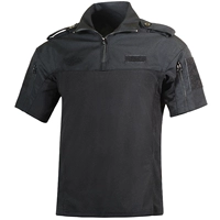 Летняя быстросохнущая уличная футболка с коротким рукавом, черный тактический комбинезон для тренировок
