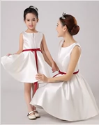 Trang phục trẻ em rèn trắng, cha mẹ-con, váy công chúa, nhiếp ảnh trẻ em, trang phục, cô gái hoa, váy ngắn Hàn Quốc
