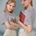 Teenie gấu 2020 mùa hè mới của phụ nữ in áo thun cotton tay ngắn sọc hàng đầu TTRS206302I - Cộng với kích thước quần áo Cộng với kích thước quần áo