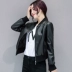 Da nhỏ phụ nữ ngắn pu leather jacket 2018 mùa xuân và mùa thu new casual đồng phục bóng chày vòng cổ áo khoác da hoang dã mỏng Quần áo da