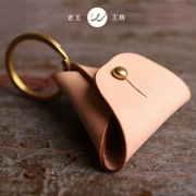 Lao Wang Gong Phường handmade da khóa Baotou lớp da tam giác đổi xu túi khóa túi khóa