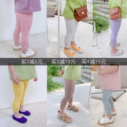 Quần áo cotton siêu mỏng Hàn Quốc 7 điểm chống nắng cho trẻ em quần legging nữ mùa hè băng lụa vải mỏng chống muỗi - Quần