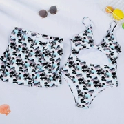 Cặp đôi đồ bơi 2019 xuyên biên giới mới châu Âu và Mỹ in quần nam đi biển liền quần bikini nhỏ bảo thủ - Vài đồ bơi