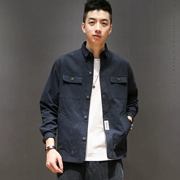 Macheda mùa xuân và mùa thu quần áo Nhật Bản đa túi dụng cụ áo khoác thanh niên nam retro ve áo lỏng áo giản dị