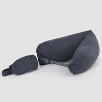 Джинсовый комплект, подушка, повязка для глаз