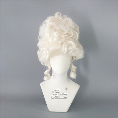 taobao agent Fenny Erner's top fluffy curly curly hair queen white high -temperature silk watch performance props cos wig