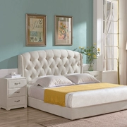 Mỹ ánh sáng sang trọng rắn giường gỗ hiện đại bậc thầy tối giản phòng ngủ hôn nhân giường vải giường mềm mại đôi gói edging chúa 1,5 1,8 m - Giường