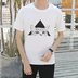 Xác nhận Mắt Ngắn Tay Áo T-Shirt Nam T-Shirt Ngắn Tay Áo Slim Hàn Quốc Slim Ngắn Tay Áo Những Người Yêu Thích Nam Giới và Phụ Nữ Nửa Tay Áo Tops Áo khoác đôi