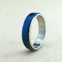 Кольцо из нержавеющей стали, синяя подвеска подходит для мужчин и женщин, на указательный палец