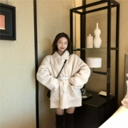 Mùa đông 2018 phiên bản Hàn Quốc mới của áo gió lười len lỏng nữ thời trang retro ve áo dài