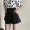 Dora Chaoren Hall Hồng Kông hương vị retro chic ve áo polka dot voan shirt + hoa 苞 quần short giản dị phù hợp với nữ mùa hè