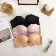 Dora Chaoren Hall Hồng Kông hương vị retro chic strapless đồ lót thu thập áo ngực vô hình non-slip trên phụ nữ hàng đầu ống