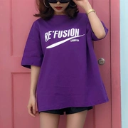 Hàn quốc phiên bản của ulzzang Harajuku BF phong cách cá tính lỏng giản dị T-Shirt nam giới và phụ nữ hoang dã ngắn tay những người yêu thích mặc thủy triều sinh viên