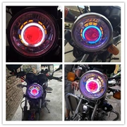 Xe máy Tianjian EN125 Đèn tròn 4 inch Ống kính đôi ánh sáng Thiên thần Mắt quỷ Xenon Đèn pha hội 5