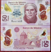 Châu Mỹ Mexico 2015 phiên bản 50 peso tiền giấy bằng nhựa Chữ ký mới Tiền nước ngoài Mới UNC
