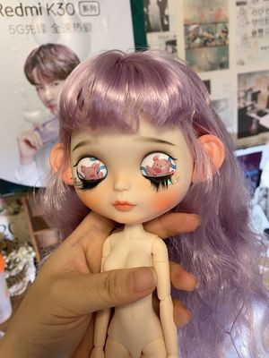 taobao agent Purple big roll little beep, the bottom of the eyes plus flashes with a small pig eyelid OB24 body B female small cloth, a doll deposit