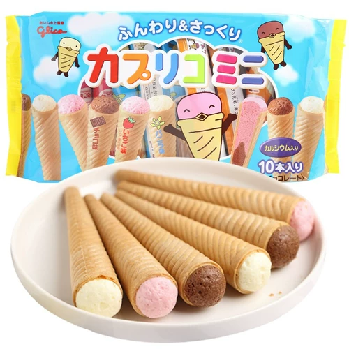 Япония импортированная закуска сплошной силовой конус Crico Glico Gree High мороженое