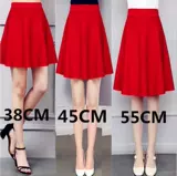 Весенняя летняя юбка, танцующая длинная мини-юбка, А-силуэт, длина миди, средней длины, большой размер