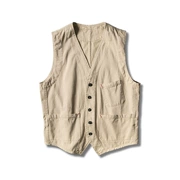 Mỹ retro nhiều túi dụng cụ vest nam xu hướng vest đôi vest Nhật Bản vest không tay vest - Dệt kim Vest