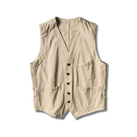 Mỹ retro nhiều túi dụng cụ vest nam xu hướng vest đôi vest Nhật Bản vest không tay vest - Dệt kim Vest áo vest nam công sở