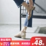 Giữa với đôi dép mềm mại nữ sinh viên mùa hè phiên bản Hàn Quốc hoang dã dày với hương vị Hong Kong retro từ khóa sang trọng với giày buổi tối dép đế xuồng