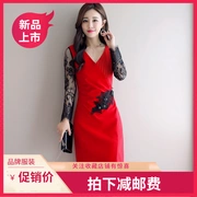 Váy đầm thường có thể mặc dự tiệc mùa hè khí chất màu đỏ bánh mì nướng quần áo họp quần áo cô dâu - Sản phẩm HOT