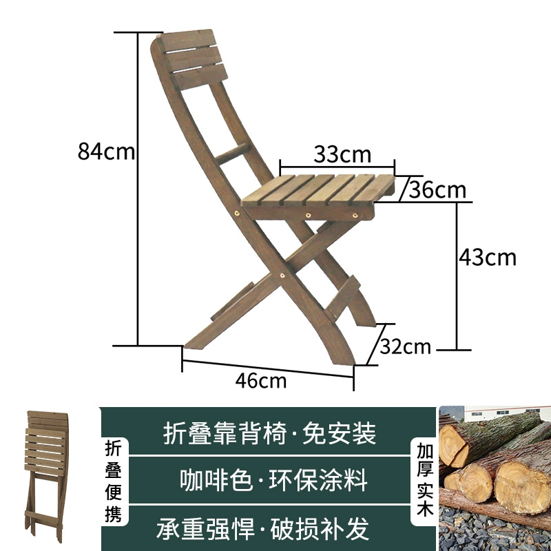 Miễn phí vận chuyển bàn ăn gấp gỗ nguyên khối không cần lắp đặt bàn ghế kết hợp ban công di động bàn tròn bằng gỗ bàn học bàn hoa 