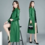 Mùa thu đông 2018 mới Áo khoác nữ da dài Hained phiên bản Hàn Quốc của thời trang mỏng cộng với áo khoác cotton nữ áo gió áo da lộn nữ