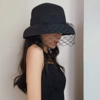 Французская элегантная ретро сетевая прядь колокольчик -тип хербон шляпы с ветром Женский летний солнцезащитный крем солнцеза