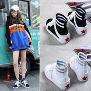 2018 mùa hè đan thở giày thường của phụ nữ vớ căng giày thể thao Hàn Quốc phiên bản của đường phố hoang dã dance socks boots da giúp đỡ cao
