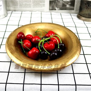 Đồng nguyên chất Châu Âu trái cây đu khay container gạt tàn dog basin sử dụng phương Tây bộ sưu tập hàng cũ bằng đồng cũ