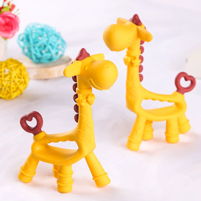 Yinnsara / Yin Yin Thời trang Hươu cao cổ Teether Baby Molar Rod Baby Molar Rod Baby Deer Teether Silicone - Gutta-percha / Toothbrsuh / Kem đánh răng